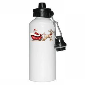 Golden Doodle Christmas Santa Dog Sweater Aluminum Water Bottle