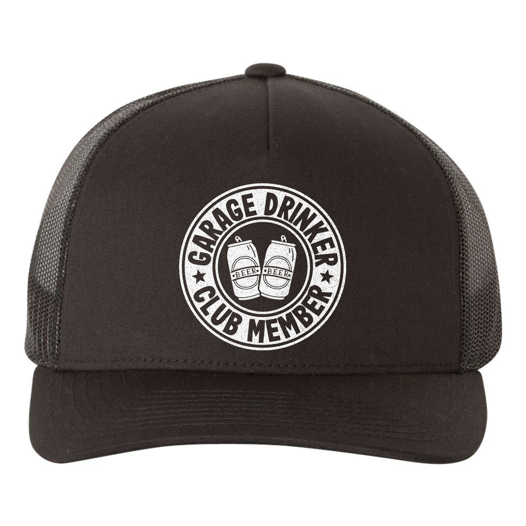 Garage Drinker Club Member Day Drinking Dad Beer Yupoong Adult 5-Panel Trucker Hat