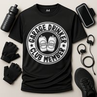 Garage Drinker Club Member Day Drinking Dad Beer Cooling Performance Crew T-Shirt