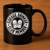 Garage Drinker Club Member Day Drinking Dad Beer 11oz C Handle Ceramic Mug