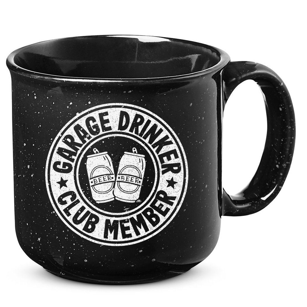 Garage Drinker Club Member Day Drinking Dad Beer 15oz Campfire Ceramic Mug
