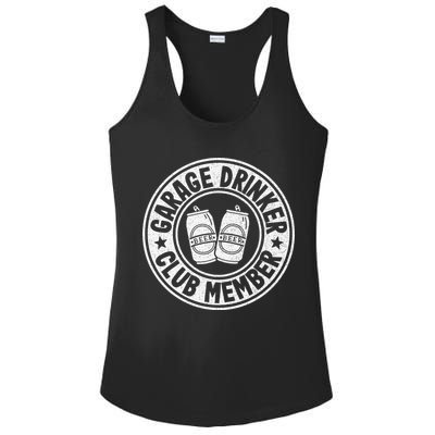 Garage Drinker Club Member Day Drinking Dad Beer Ladies PosiCharge Competitor Racerback Tank