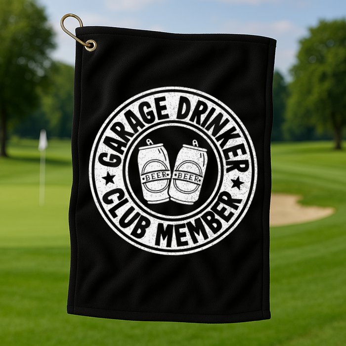 Garage Drinker Club Member Day Drinking Dad Beer Golf Towel