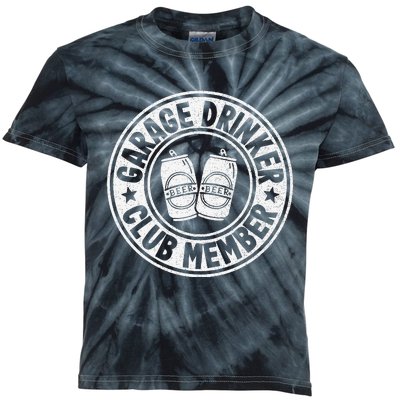 Garage Drinker Club Member Day Drinking Dad Beer Kids Tie-Dye T-Shirt