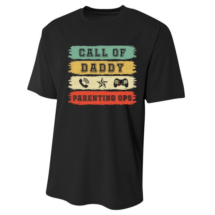 Gamer Dad Call Of DaddyCall Of Dad Parenting Ops Premium Performance Sprint T-Shirt