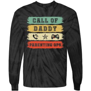 Gamer Dad Call Of DaddyCall Of Dad Parenting Ops Premium Tie-Dye Long Sleeve Shirt