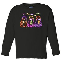 Ghost Drinking Coffee Funny Halloween Costume Coffee Lover Gift Toddler Long Sleeve Shirt