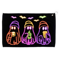 Ghost Drinking Coffee Funny Halloween Costume Coffee Lover Gift Grommeted Golf Towel