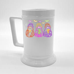 Ghost Drinking Coffee Funny Halloween Costume Coffee Lover Gift Beer Stein