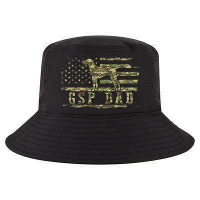 Gsp Dad Camo American Flag German Shorthaired Pointer Dog Cool Comfort Performance Bucket Hat
