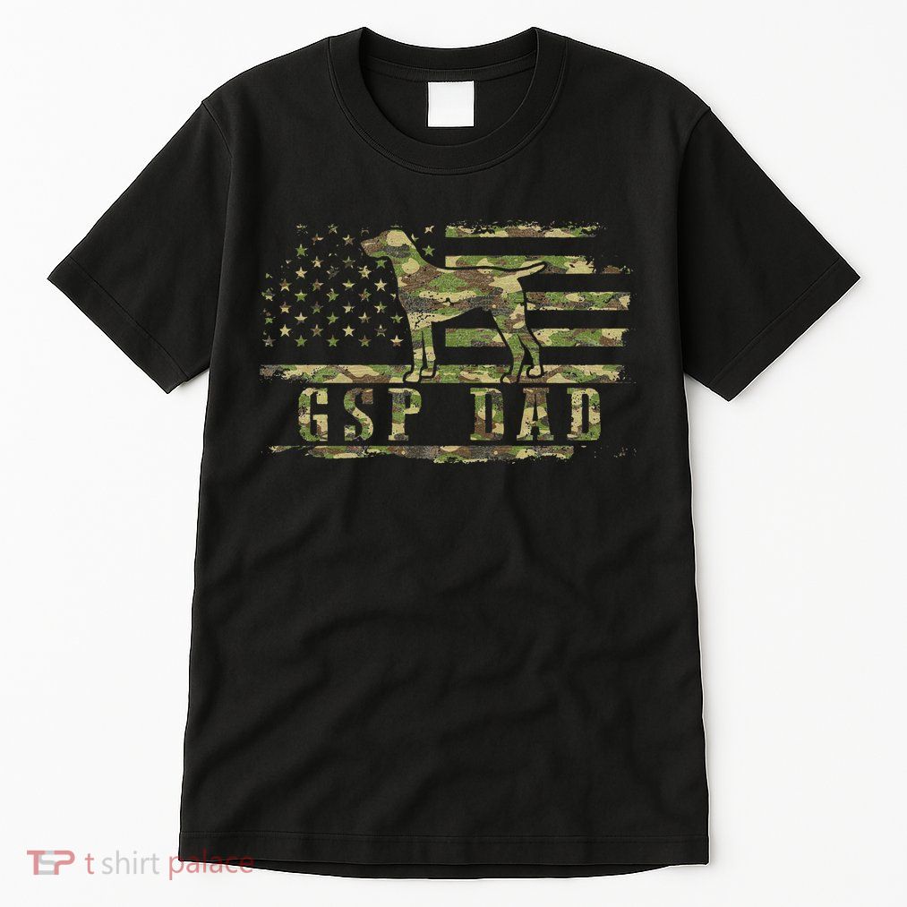 Gsp Dad Camo American Flag German Shorthaired Pointer Dog Tall T-Shirt
