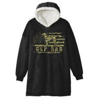 Gsp Dad Camo American Flag German Shorthaired Pointer Dog Hooded Wearable Blanket