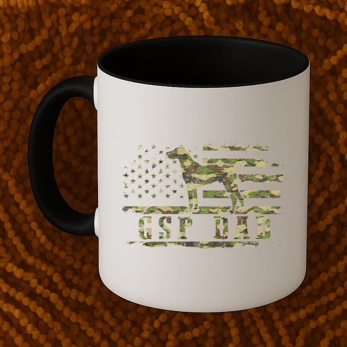 Gsp Dad Camo American Flag German Shorthaired Pointer Dog Mug