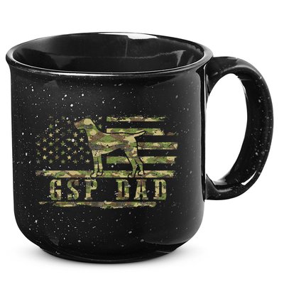 Gsp Dad Camo American Flag German Shorthaired Pointer Dog 15oz Campfire Ceramic Mug