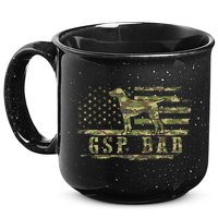 Gsp Dad Camo American Flag German Shorthaired Pointer Dog 15oz Campfire Ceramic Mug