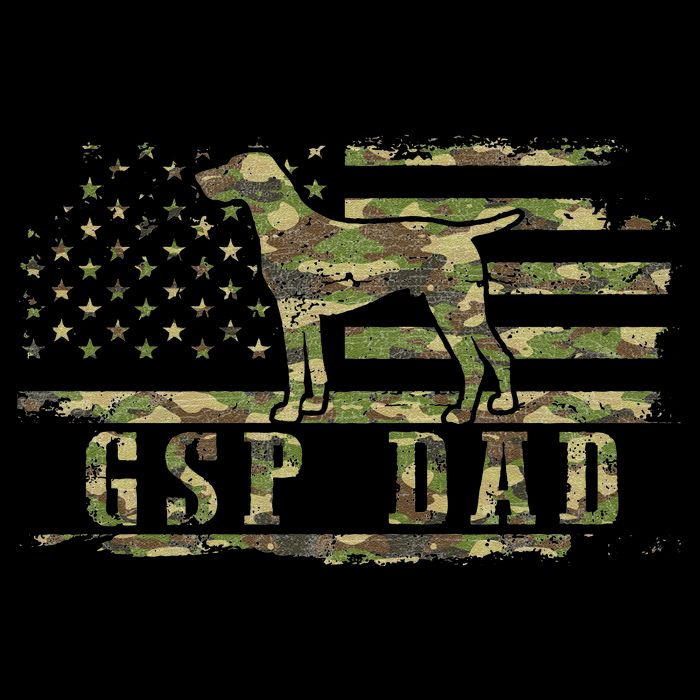 Gsp Dad Camo American Flag German Shorthaired Pointer Dog Drawstring Bag