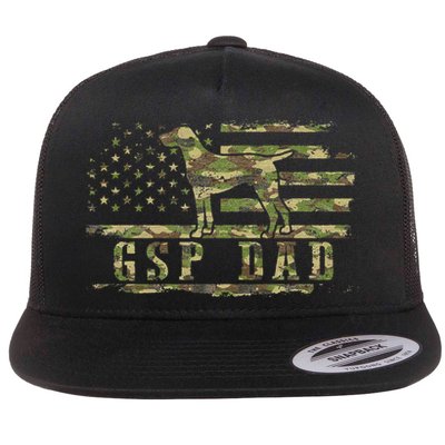 Gsp Dad Camo American Flag German Shorthaired Pointer Dog Flatbill Hat