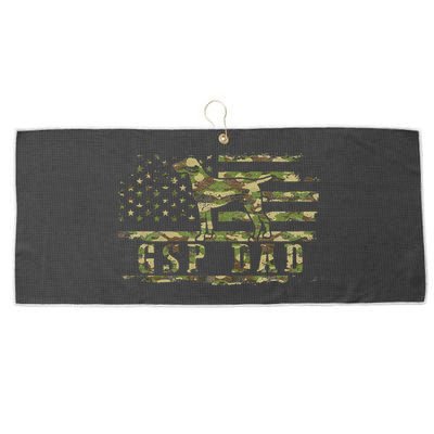 Gsp Dad Camo American Flag German Shorthaired Pointer Dog Large Microfiber Waffle Golf Towel