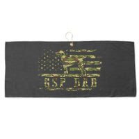 Gsp Dad Camo American Flag German Shorthaired Pointer Dog Large Microfiber Waffle Golf Towel