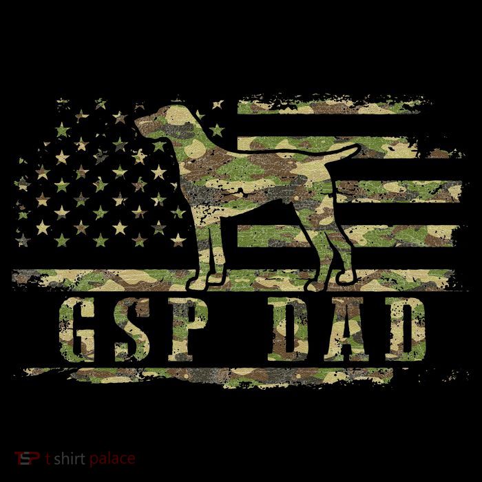 Gsp Dad Camo American Flag German Shorthaired Pointer Dog Poster