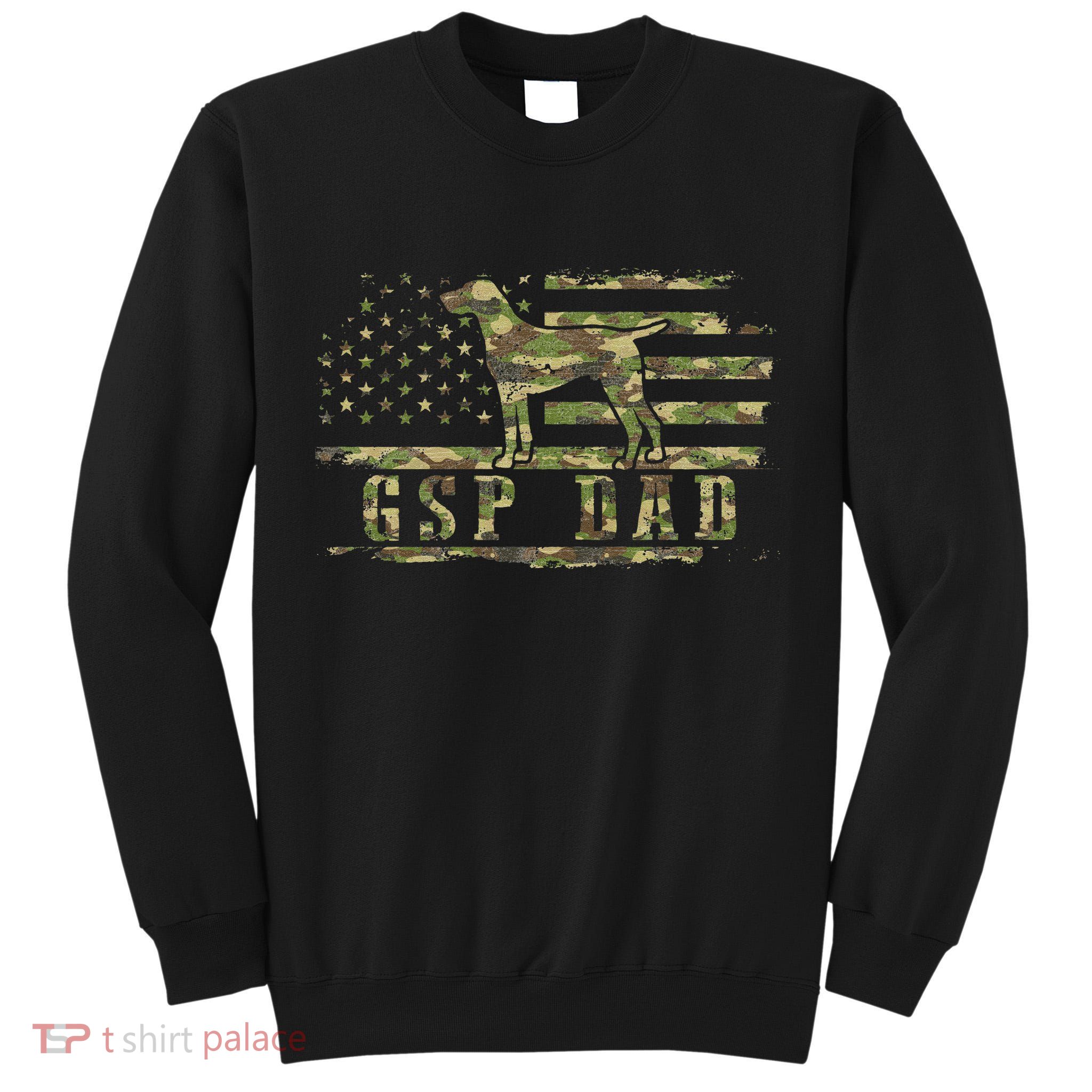 Gsp Dad Camo American Flag German Shorthaired Pointer Dog Tall Sweatshirt