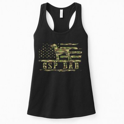 Gsp Dad Camo American Flag German Shorthaired Pointer Dog Womens Tank Top
