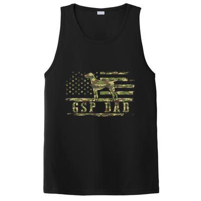 Gsp Dad Camo American Flag German Shorthaired Pointer Dog PosiCharge Competitor Tank