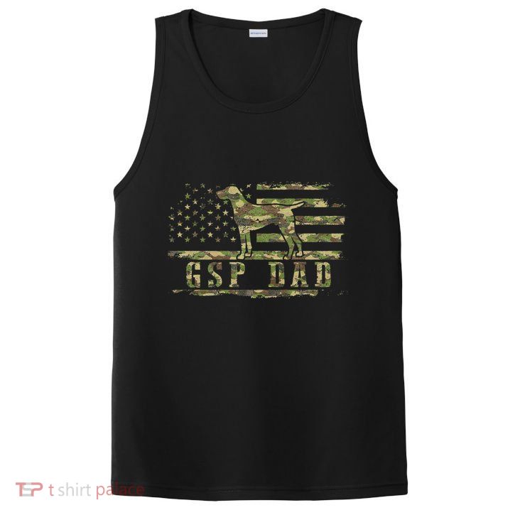 Gsp Dad Camo American Flag German Shorthaired Pointer Dog PosiCharge Competitor Tank