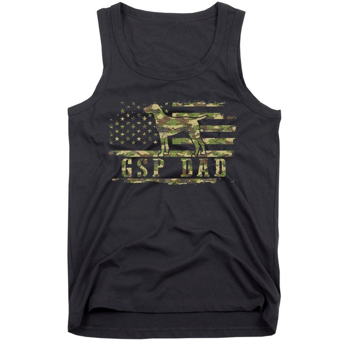 Gsp Dad Camo American Flag German Shorthaired Pointer Dog Tank Top