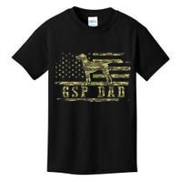 Gsp Dad Camo American Flag German Shorthaired Pointer Dog Kids T-Shirt