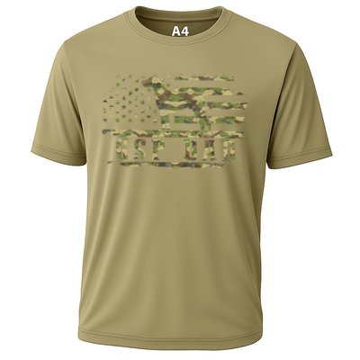Gsp Dad Camo American Flag German Shorthaired Pointer Dog Performance Shirt