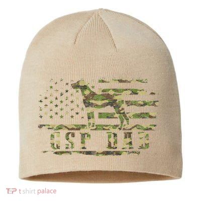 Gsp Dad Camo American Flag German Shorthaired Pointer Dog Sustainable Beanie