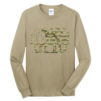 Gsp Dad Camo American Flag German Shorthaired Pointer Dog Tall Long Sleeve T-Shirt