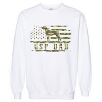 Gsp Dad Camo American Flag German Shorthaired Pointer Dog Garment-Dyed Sweatshirt