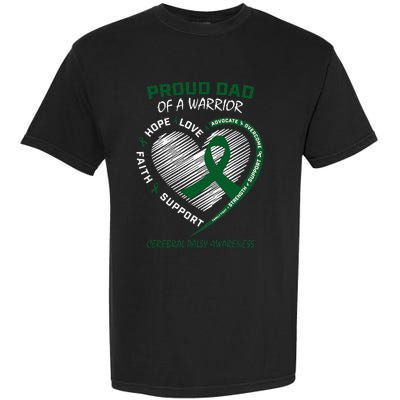 Green Dad CP Warrior Son Daughter Cerebral Palsy Awareness Garment-Dyed Heavyweight T-Shirt