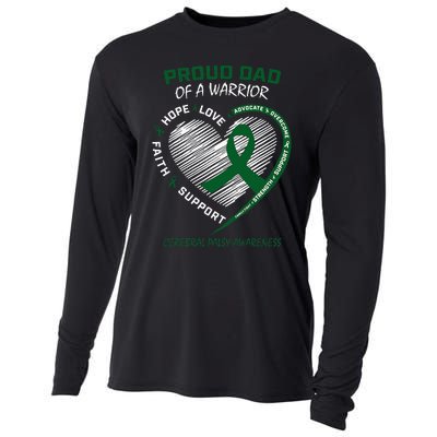 Green Dad CP Warrior Son Daughter Cerebral Palsy Awareness Cooling Performance Long Sleeve Crew