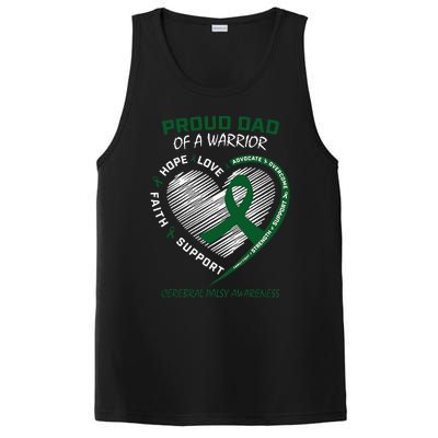 Green Dad CP Warrior Son Daughter Cerebral Palsy Awareness PosiCharge Competitor Tank