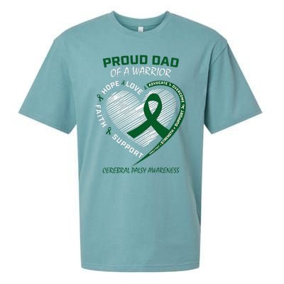 Green Dad CP Warrior Son Daughter Cerebral Palsy Awareness Sueded Cloud Jersey T-Shirt