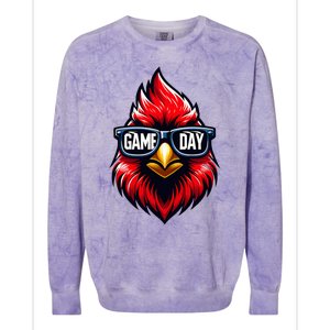 Game Day Cardinal Cool C.A.R.D.I.N.A.L.S In Sunglasses Colorblast Crewneck Sweatshirt