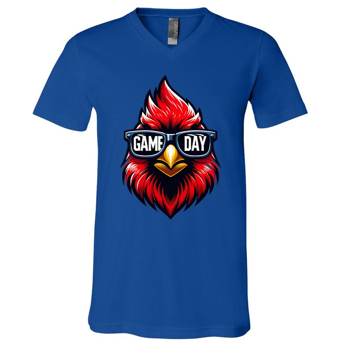 Game Day Cardinal Cool C.A.R.D.I.N.A.L.S In Sunglasses V-Neck T-Shirt