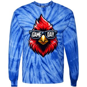 Game Day Cardinal Cool C.A.R.D.I.N.A.L.S In Sunglasses Tie-Dye Long Sleeve Shirt