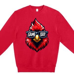 Game Day Cardinal Cool C.A.R.D.I.N.A.L.S In Sunglasses Premium Crewneck Sweatshirt