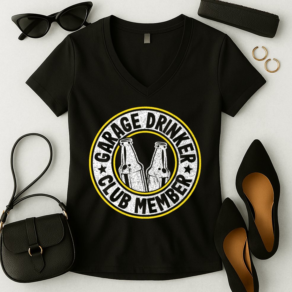 Garage Drinker Club Member Women's V-Neck T-Shirt