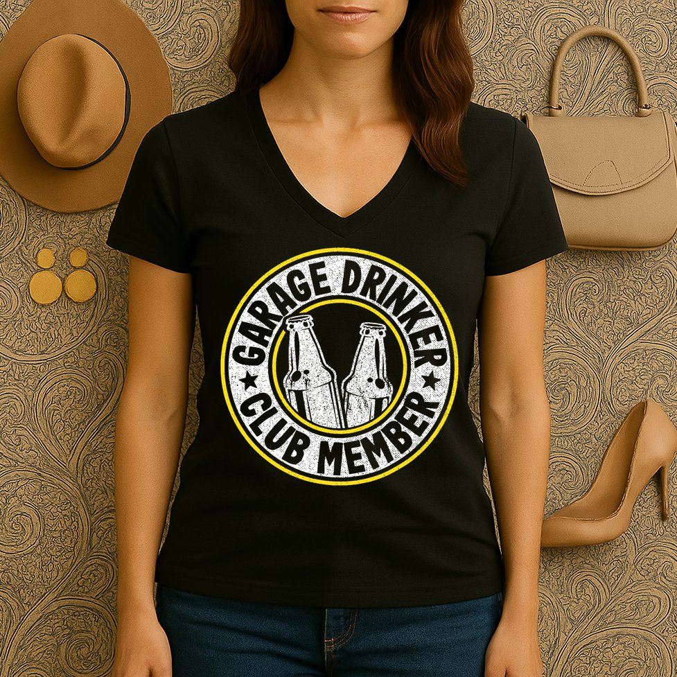 Garage Drinker Club Member Women's V-Neck T-Shirt