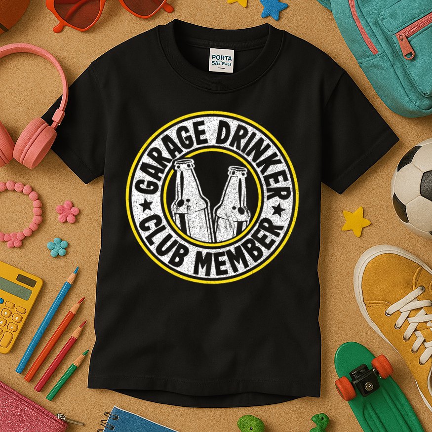 Garage Drinker Club Member Kids T-Shirt