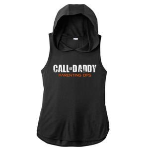 Gamer Dad Call Of Daddy Parenting Ops Funny Fathers Day Ladies PosiCharge Tri-Blend Wicking Draft Hoodie Tank