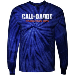 Gamer Dad Call Of Daddy Parenting Ops Funny Fathers Day Tie-Dye Long Sleeve Shirt