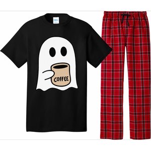 Ghost Drinking Coffee Funny Halloween Costume Coffee Lover Pajama Set