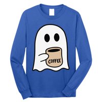 Ghost Drinking Coffee Funny Halloween Costume Coffee Lover Long Sleeve Shirt