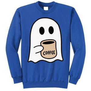 Ghost Drinking Coffee Funny Halloween Costume Coffee Lover Sweatshirt